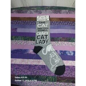 Crazy Cat Lady Unisex Crew Socks Primitives by Kathy Fashion New